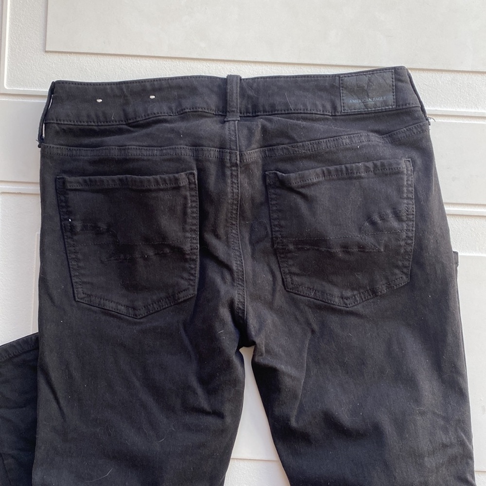American Eagle Patched Super Stretch Jegging Black 6 - Picture 5 of 6